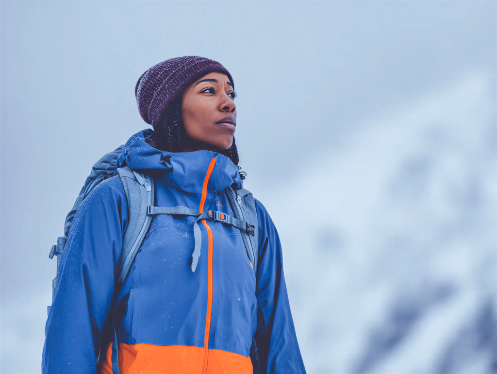 A traveler in the mountains